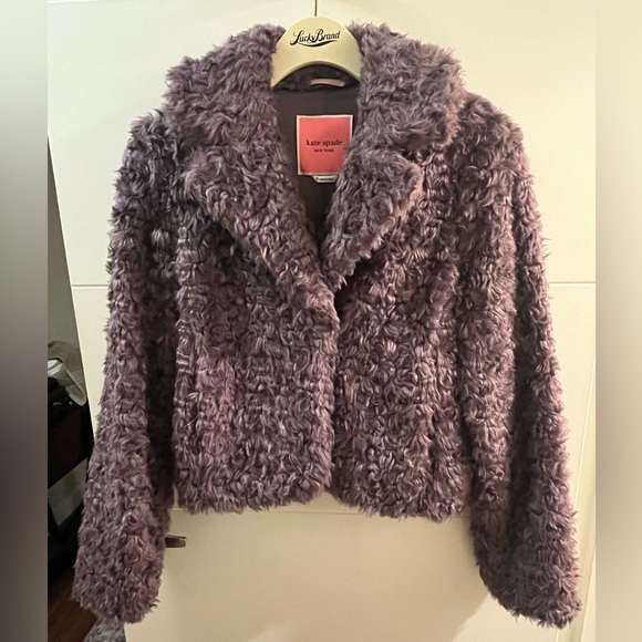 Kate Spade purple faux fur coat - Picture 1 of 3